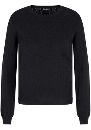 Armani Exchange monogram-knit top - Black