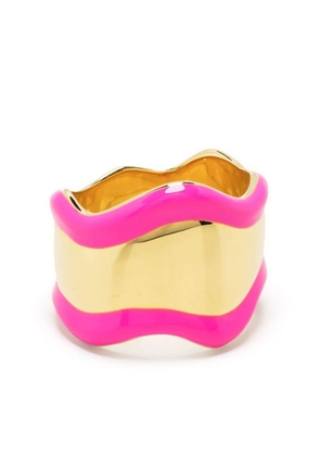 Eshvi two-tone wave ring - Gold