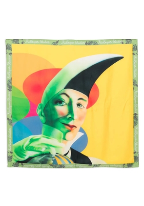 KidSuper graphic-print silk scarf - Yellow