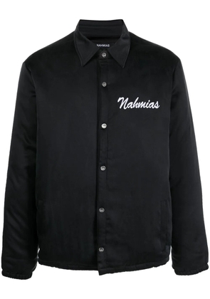 Nahmias slogan-print shirt jacket - Black