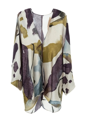 YANGKEHAN abstract-print silk cardigan - Neutrals