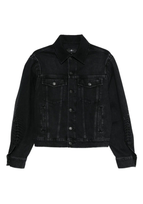 7 For All Mankind laser-cut denim jacket - Black
