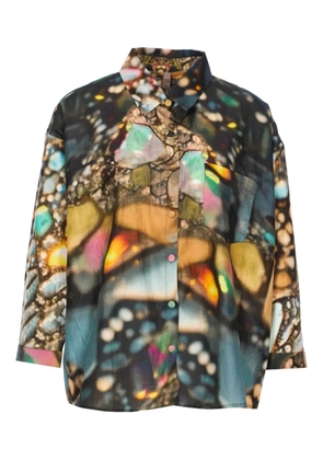 YAVI abstract-print shirt - Blue