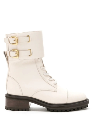 Sarah Chofakian leather Sarah combat boots - Neutrals