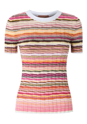 Missoni striped knitted T-shirt - Pink