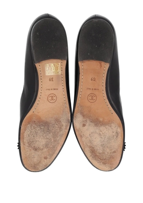 CHANEL Pre-Owned Camellia leather ballet flats - Black