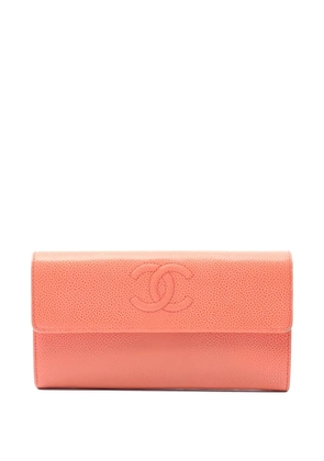 CHANEL Pre-Owned 2012-2013 coco mark bi-fold long wallet - Orange