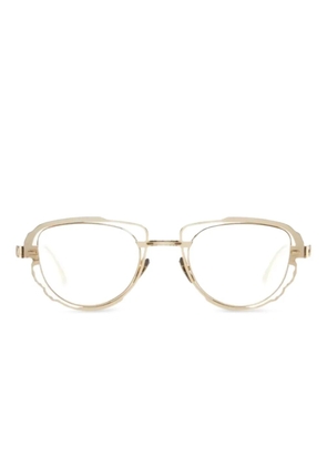 Kuboraum cut-out round-frame glasses - Gold