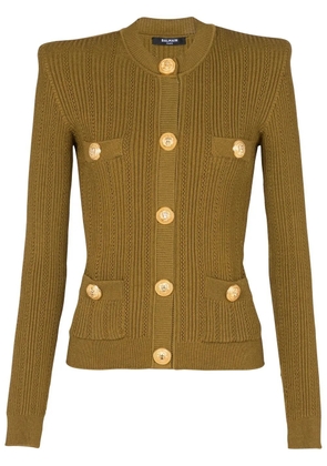 Balmain button-front knitted top - Gold