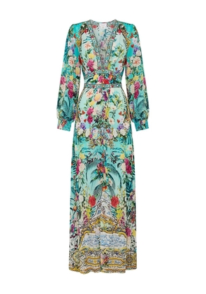 Camilla floral-print crystal-embellishments maxi dress - Blue