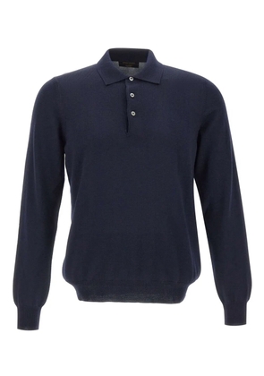 Gran Sasso long-sleeve three-button polo shirt - Blue