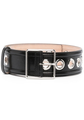 Alexander McQueen eyelet-embellished detail belt - Black