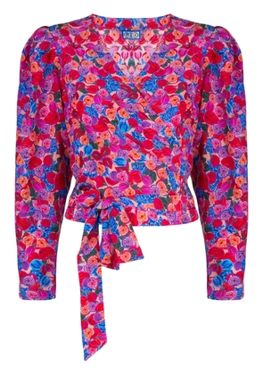 Lhd floral print wrap blouse - Pink