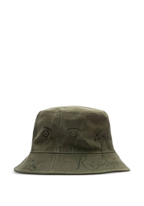 Readymade sketch-print bucket hat - Green