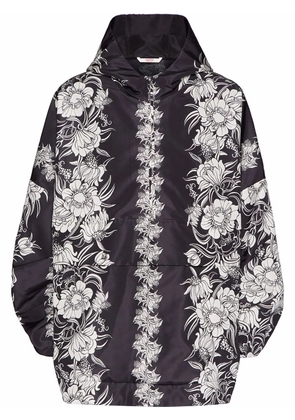 Valentino Garavani graphic-print hooded jacket - Black
