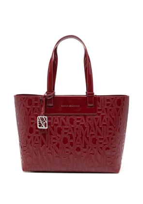Armani Exchange logo-embossed tote bag - Red