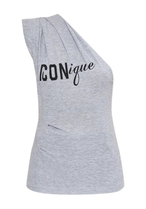 DSQUARED2 one-shoulder graphic-print top - Grey