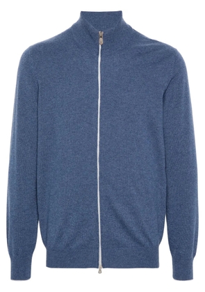 Brunello Cucinelli zip-up cashmere jumper - Blue