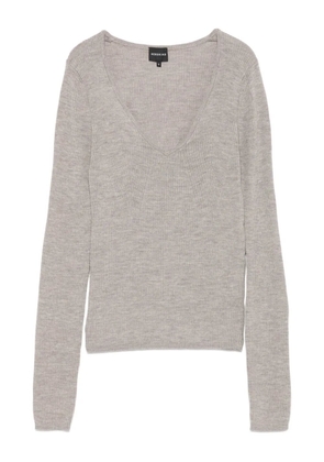 HERSKIND v-neck ribbed sweater - Grey