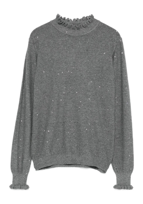 DIXIE ruffled-neck sweater - Grey