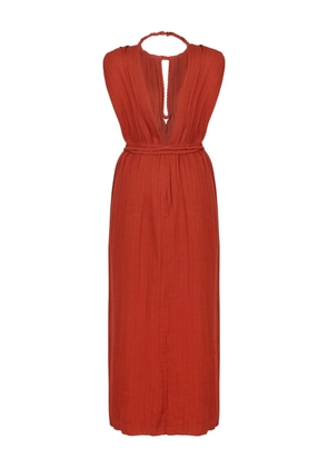 ISABEL MARANT Joya open-back braided-detail dress - Red