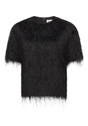 LouLou de Saison Zaro fringed short-sleeve T-shirt - Black