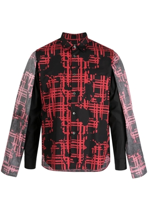 Black Comme Des Garçons graphic-print cotton shirt - Red