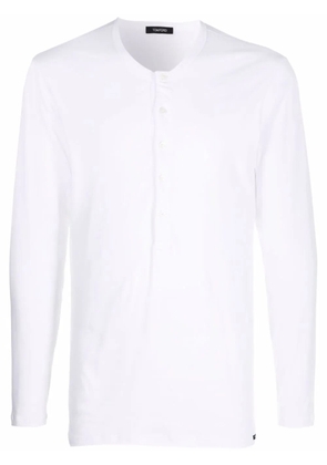 TOM FORD round-neck Henley T-shirt - White