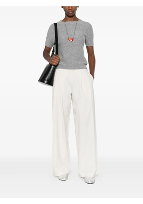 Gran Sasso sequin-embellishment short-sleeve top - Grey