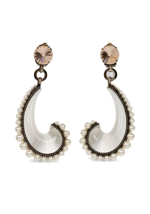 ETRO paisley pearl earrings - White