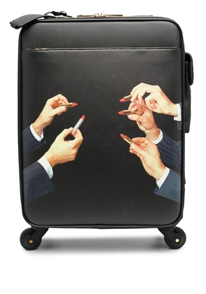 Seletti Lipsticks-print suitcase - Black