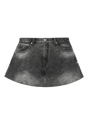 We11done paint-splatter denim skirt - Black