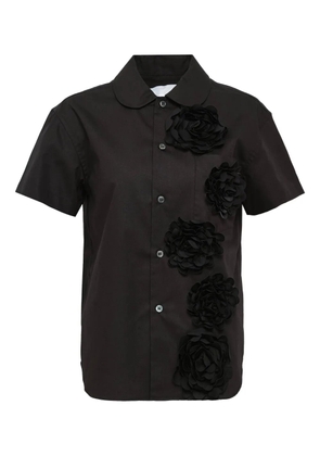 Comme des Garçons TAO rose-embellished short-sleeved shirt - Black