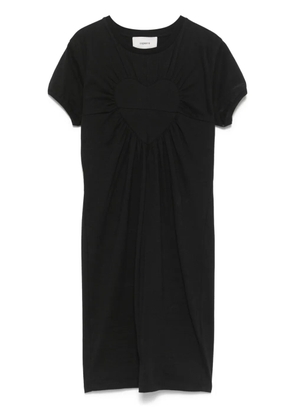 Coperni gathered heart-motif mini dress - Black