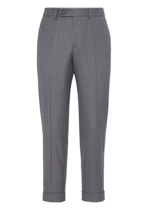 Brunello Cucinelli tapered-leg wool trousers - Grey