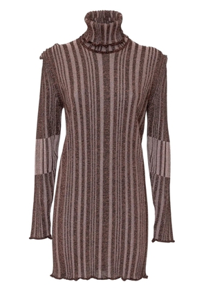 Circus Hotel striped mini dress - Brown