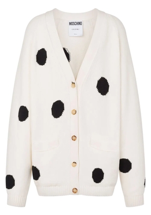 Moschino polka dot-print cardigan - White