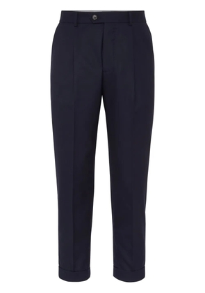 Brunello Cucinelli tapered-leg wool trousers - Blue