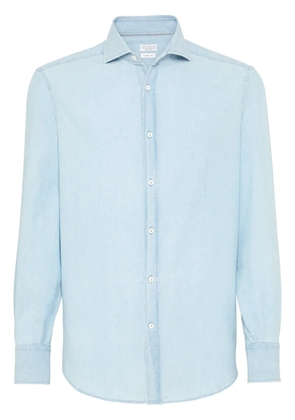 Brunello Cucinelli spread-collar shirt - Blue