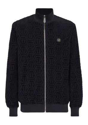 Philipp Plein Hexagon-logo zip-up jacket - Blue