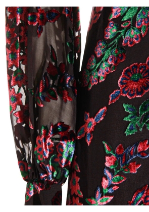 ETRO floral-velvet maxi dress - Blue