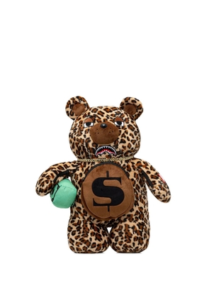 Sprayground Leopard Money Bear backpack - Brown