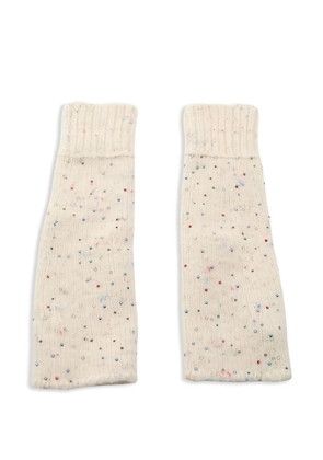 CHANEL Pre-Owned 1986-1988 Coco mark rhinestone gloves - Neutrals