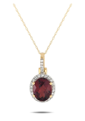 LB Exclusive 14K yellow gold garnet and diamond necklace