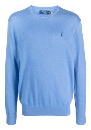 Polo Ralph Lauren logo-embroidered cotton-blend jumper - Blue
