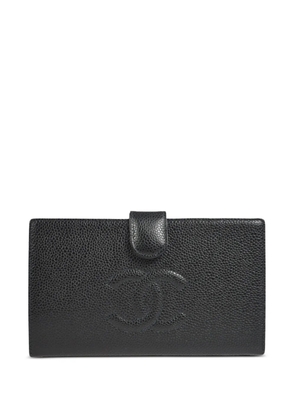 CHANEL Pre-Owned 2005 CC stitch long wallet - Black