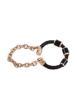 Charriol cable-chain enamel ring - Pink