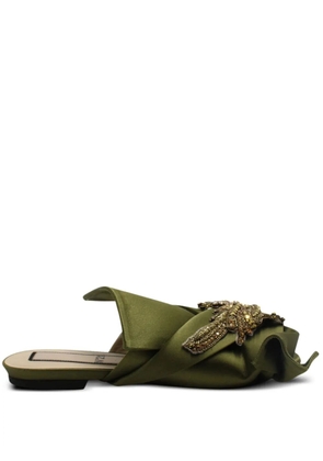 Nº21 embellished knot-detail sandals - Green