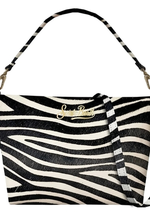 MC2 Saint Barth Aline Shoulder zebra print logo shoulder bag - White