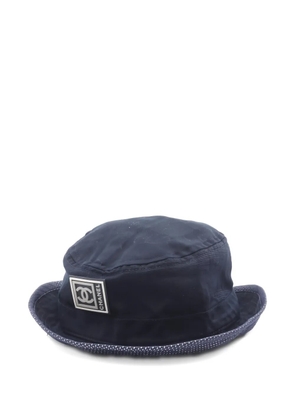 CHANEL Pre-Owned 1986-1988 logo-patch sun hat - Blue